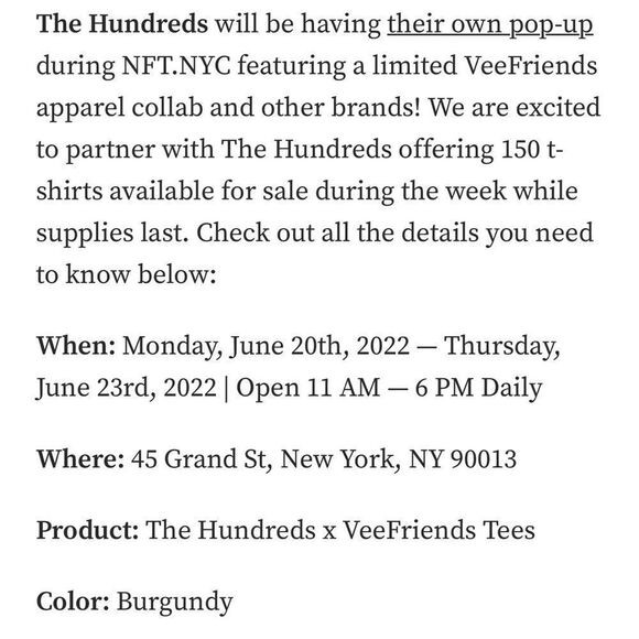 The Hundreds Adam Bomb X VEEfriends Gary Vee Limited-Edition T-Shirt (1 of 150) - Picture 11 of 12